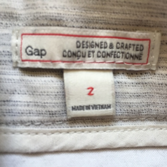 GAP Light Grey Finely Striped A-line Skirt, Size 2 - Picture 5 of 6